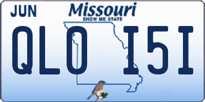 MO license plate QL0I5I