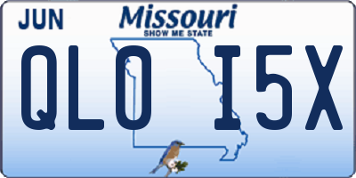 MO license plate QL0I5X