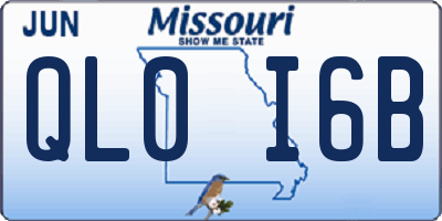 MO license plate QL0I6B