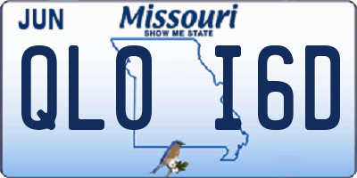 MO license plate QL0I6D
