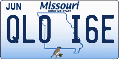 MO license plate QL0I6E