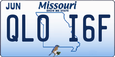 MO license plate QL0I6F