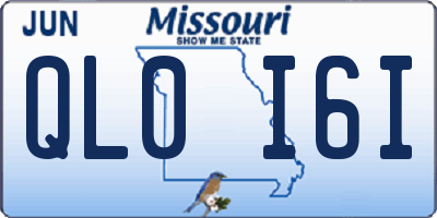 MO license plate QL0I6I