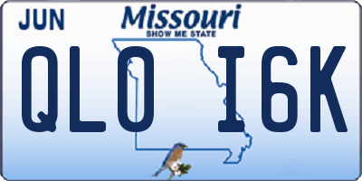 MO license plate QL0I6K