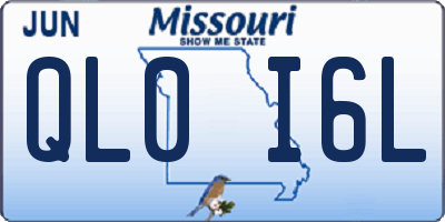 MO license plate QL0I6L
