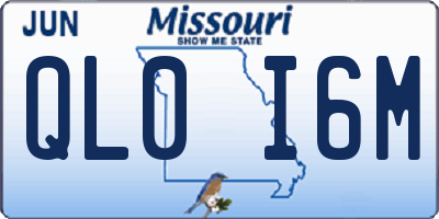 MO license plate QL0I6M