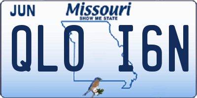 MO license plate QL0I6N
