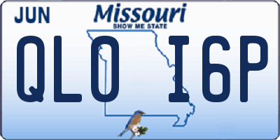 MO license plate QL0I6P