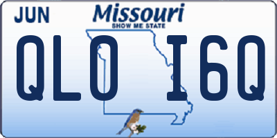 MO license plate QL0I6Q
