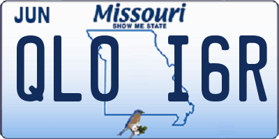MO license plate QL0I6R