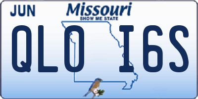 MO license plate QL0I6S