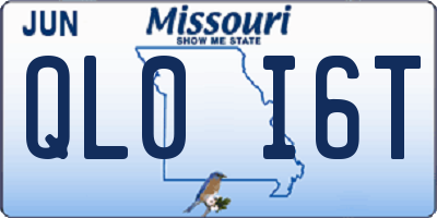 MO license plate QL0I6T