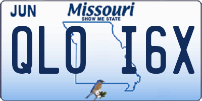 MO license plate QL0I6X