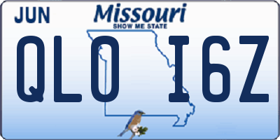 MO license plate QL0I6Z
