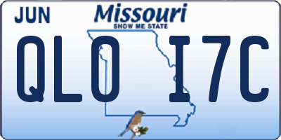 MO license plate QL0I7C