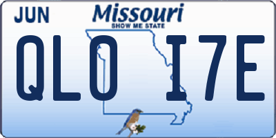 MO license plate QL0I7E