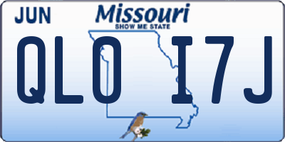 MO license plate QL0I7J