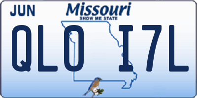 MO license plate QL0I7L