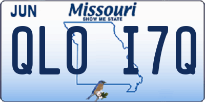 MO license plate QL0I7Q