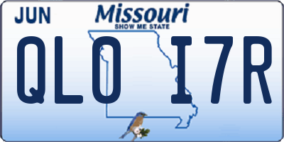 MO license plate QL0I7R