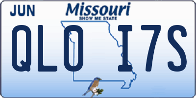 MO license plate QL0I7S