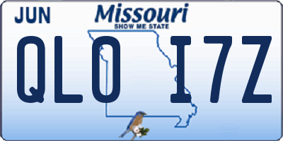 MO license plate QL0I7Z