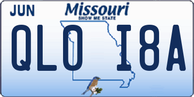 MO license plate QL0I8A