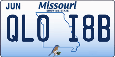 MO license plate QL0I8B