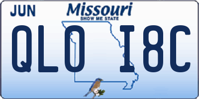 MO license plate QL0I8C