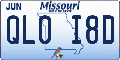 MO license plate QL0I8D