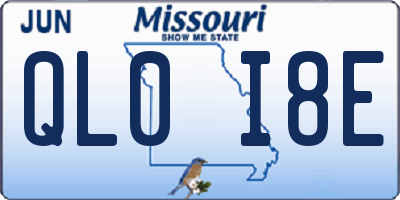 MO license plate QL0I8E