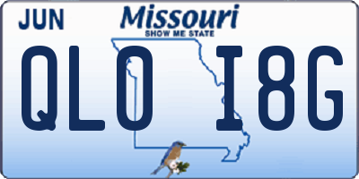 MO license plate QL0I8G