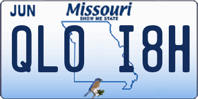 MO license plate QL0I8H