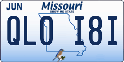 MO license plate QL0I8I
