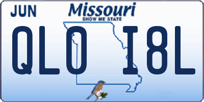 MO license plate QL0I8L