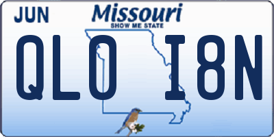 MO license plate QL0I8N