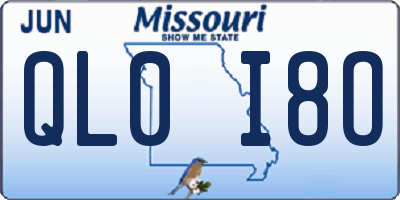 MO license plate QL0I8O