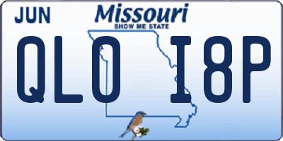 MO license plate QL0I8P