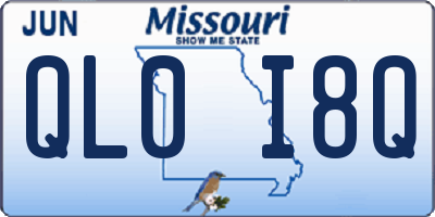MO license plate QL0I8Q