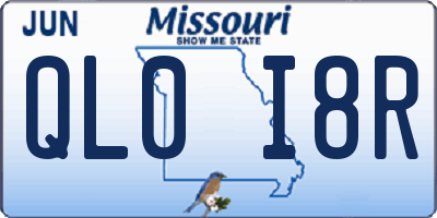 MO license plate QL0I8R