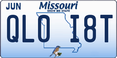 MO license plate QL0I8T