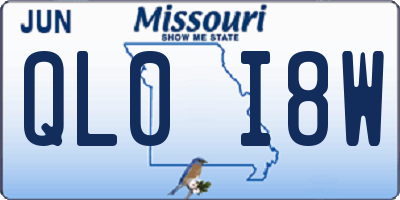 MO license plate QL0I8W