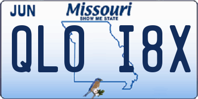MO license plate QL0I8X