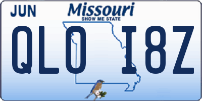 MO license plate QL0I8Z