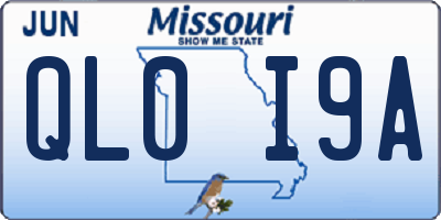 MO license plate QL0I9A