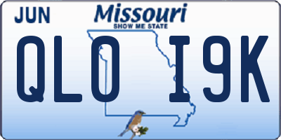 MO license plate QL0I9K