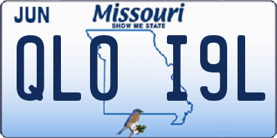 MO license plate QL0I9L