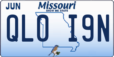 MO license plate QL0I9N