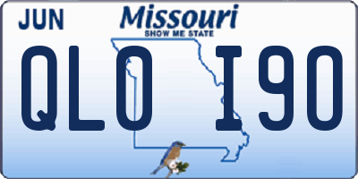 MO license plate QL0I9O