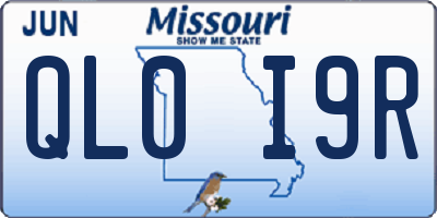 MO license plate QL0I9R